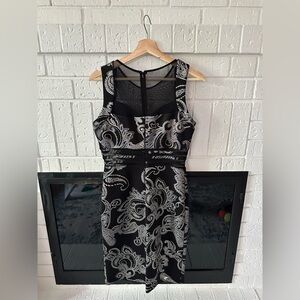 Black & Silver Midi Dress